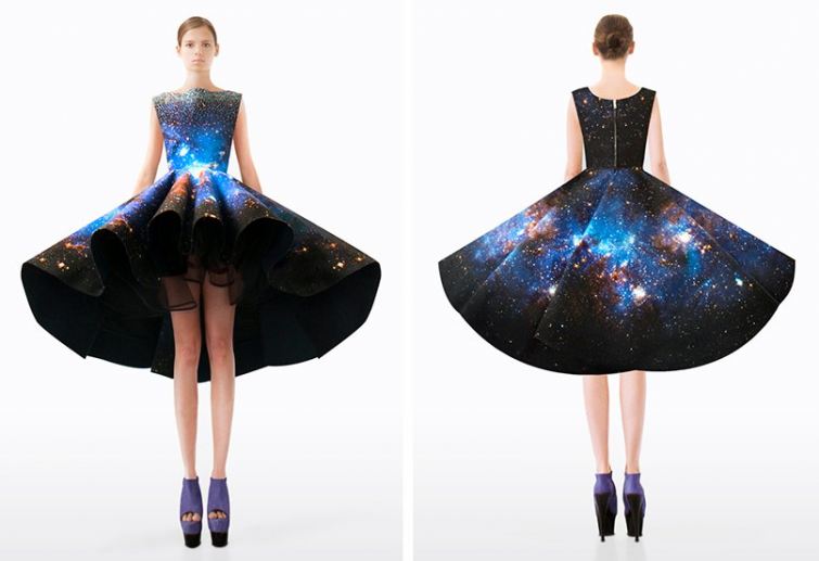 galaxy styl šaty