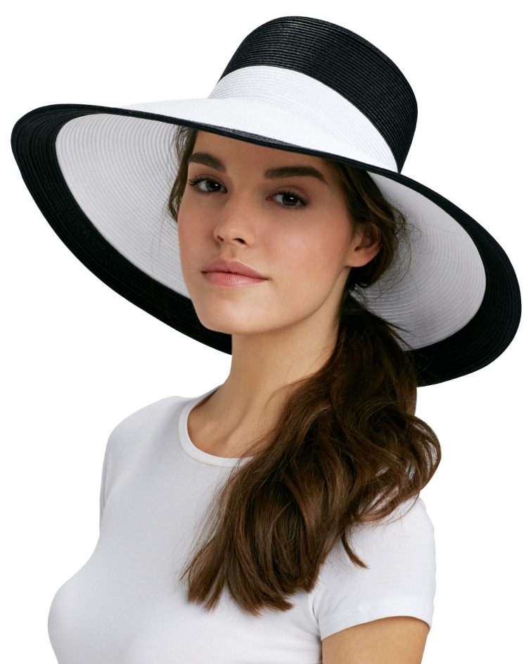 Černo-bílý dámský klobouk