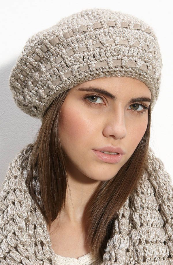 Pletený baret na zimu