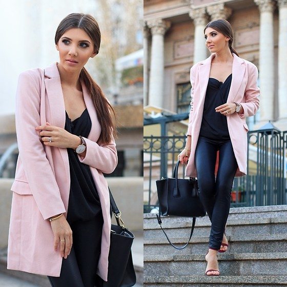 růžový kabát pro ženy