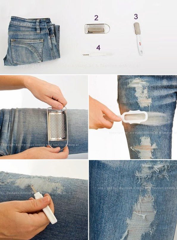 roztrhané džíny návod