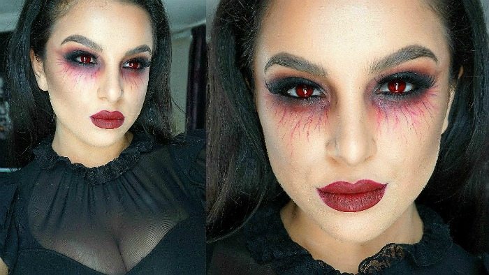 halloweenský make-up upírka